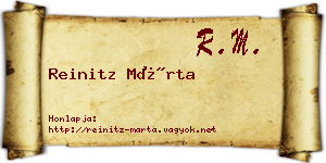 Reinitz Márta névjegykártya