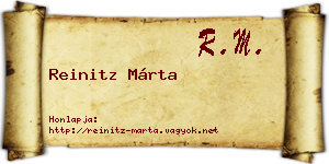 Reinitz Márta névjegykártya