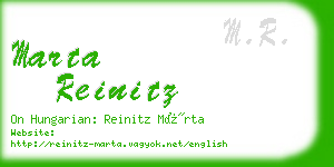 marta reinitz business card